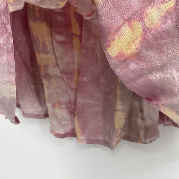 Hem & Thread Tie‎ Dye Bell Sleeve Swing Top Off Shoulder Mauve Pink M New - Picture 10 of 10